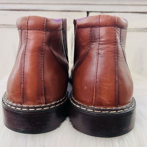 Stacy Adams Brown Leather Square Toe Ankle Dress Chelsea Boots Mens Size 13M - Picture 5 of 8